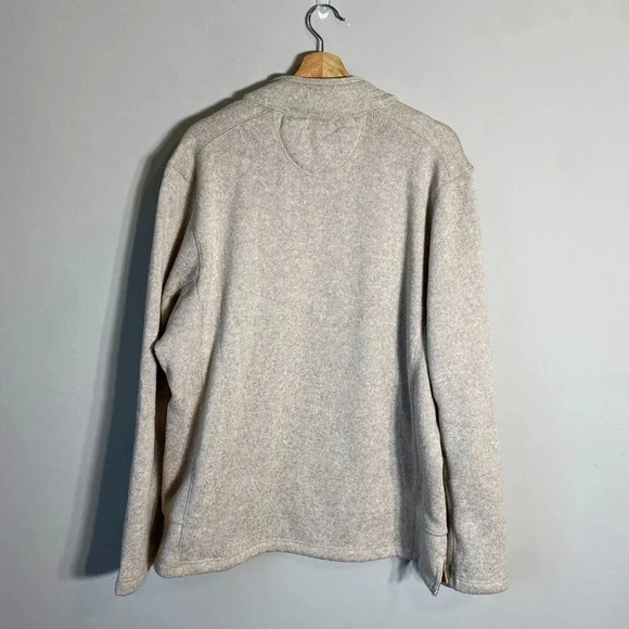 NWOT Woolrich 1/4 Snap Fleece Pullover Sweater Men's XL Cream Long Sleeve Pocket - Picture 3 of 14